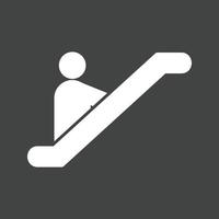 Invertiertes Symbol für Rolltreppen-Glyphe vektor