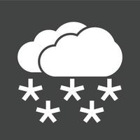 Glyphe mit starkem Schneefall invertiertes Symbol vektor