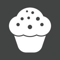 Schokoladen-Cupcake-Glyphe invertiertes Symbol vektor