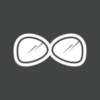 Brille Glyphe umgekehrtes Symbol vektor