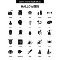 Halloween-Glyphen-Vektor-Icon-Set vektor