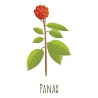 Panax-Ginseng-Symbol, Cartoon-Stil vektor