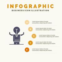 företag förbättring man person potential fast ikon infographics 5 steg presentation bakgrund vektor