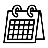 Bürokalendersymbol, Umrissstil vektor