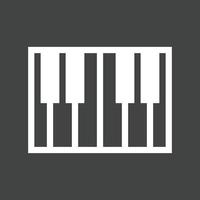 Piano-Glyphe invertiertes Symbol vektor