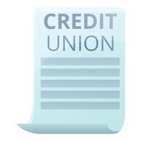 Credit Union Papiersymbol, Cartoon-Stil vektor