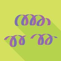 violette Serpentinen-Ikone, flacher Stil vektor