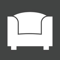 enda soffa glyf omvänd ikon vektor