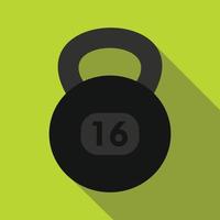 Kettlebell-Symbol im flachen Stil vektor