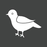 fågel glyf omvänd ikon vektor