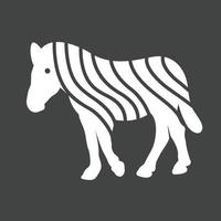 zebra glyf omvänd ikon vektor