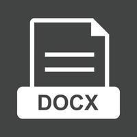 docx glyf omvänd ikon vektor