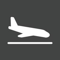 Flug Land Glyphe umgekehrtes Symbol vektor
