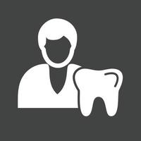 tandläkare glyf omvänd ikon vektor