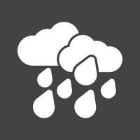Glyphe für starken Regen invertiertes Symbol vektor