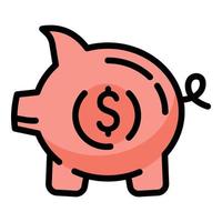 Geld-Sparschwein-Symbol, Umrissstil vektor