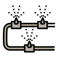 Symbol für Bewässerungssprinklerschlauch, Umrissstil vektor