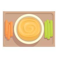 Hummus-Frühstück-Symbol Cartoon-Vektor. Lebensmittelpaste vektor