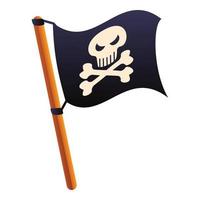 Piratenflaggensymbol, Cartoon-Stil vektor