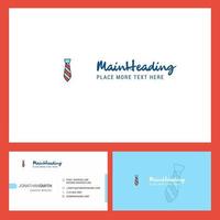 Krawatten-Logo-Design mit Slogan vorne und hinten Visitenkartenvorlage Vektor kreatives Design
