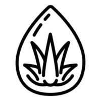 Aloe Eco Drop-Symbol, Umrissstil vektor