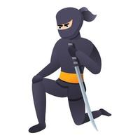 ninja krigare, tecknad serie stil vektor