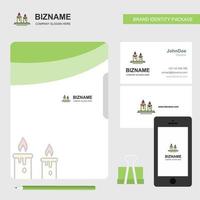 Kerzen Business Logo File Cover Visitenkarte und mobile App Design Vector Illustration