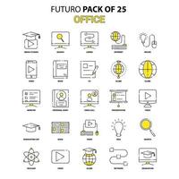 Büro-Icon-Set gelb futuro neuestes Design-Icon-Pack vektor