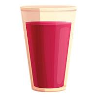 Rote-Bete-Saft-Glas-Symbol, Cartoon-Stil vektor