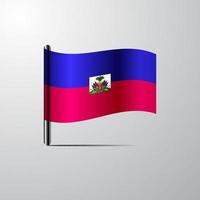 haiti schwenkt glänzenden flaggendesignvektor vektor