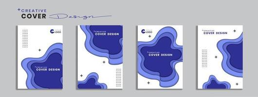 Cover-Design im Papierschnitt-Stil. kann für Broschüren, Faltblätter, Zeitschriften, Banner, Hintergrundjahresberichte verwendet werden. vektor