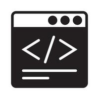 Website-Entwicklungscodierung oder flaches Vektorsymbol für HTML-Codierung vektor