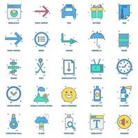 25 Business Concept Mix Flat Color Icon Set vektor