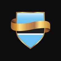 botswana flagga gyllene bricka design vektor