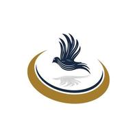 Vogelflügel-Tauben-Logo-Vorlage vektor