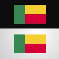 benin flagga baner design vektor