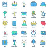 25 Business Concept Mix Flat Color Icon Set vektor