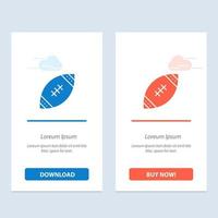 american ball fußball nfl rugby blau und rot jetzt herunterladen und kaufen web-widget-kartenvorlage vektor