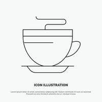 Tee Kaffeetasse Reinigungslinie Symbolvektor vektor