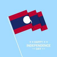 laos oberoende dag typografisk design med flagga vektor