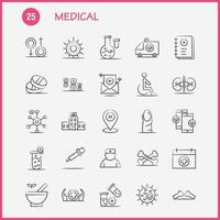 medicinsk hand dragen ikoner uppsättning för infographics mobil uxui utrustning och skriva ut design inkludera bandage plåster medicinsk hälsa vård termometer värme temp samling modern infographic logotyp och bild vektor