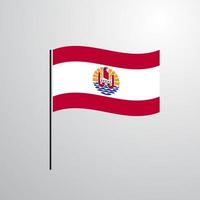 französisch-polynesien schwenkende flagge vektor