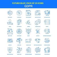 DSGVO-Icons Futuro Blue 25 Icon Pack vektor