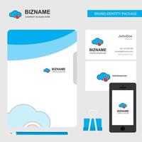 moln inte arbetssätt företag logotyp fil omslag besöker kort och mobil app design vektor illustration
