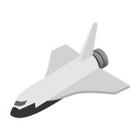 Raumschiff isometrisches 3D-Symbol vektor