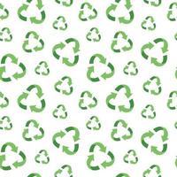 Null-Abfall-Konzept nahtloses Muster mit Abfallrecycling-Logo. nachhaltiger lebensstil, ökologisches konzept. Vektorillustration im Cartoon-Stil vektor