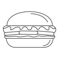 färsk burger ikon, översikt stil vektor