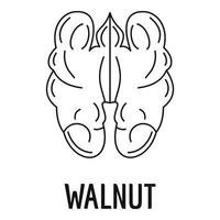 Walnuss-Symbol, Umrissstil vektor