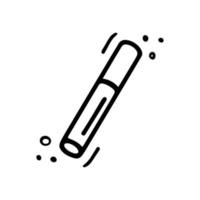 kosmetisches Symbol. Wimperntusche im Doodle-Stil. frauenmaterial, öko-mädchenzubehörkonzept. gezeichnete flache illustration des vektors hand lokalisiert auf weiß. vektor