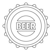 Bierdeckel-Symbol, Umrissstil. vektor